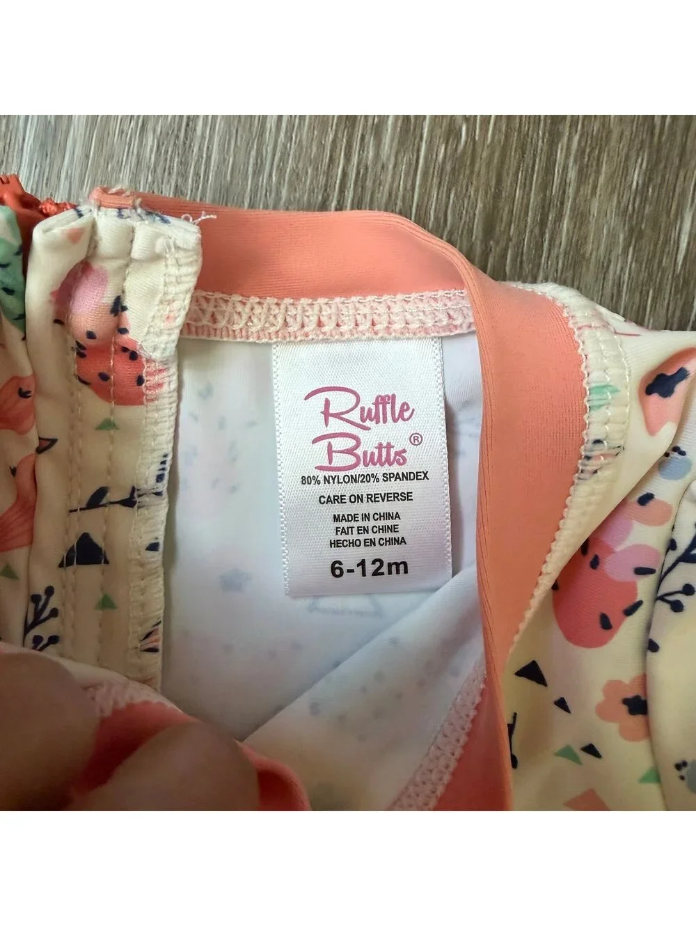 Rufflebutts Desert Blossoms Rash Guard Swimsuit